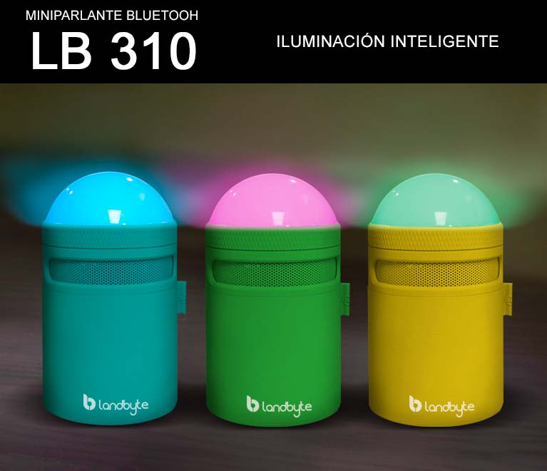 parlante con luces led inalámbrico bluetooth landbyte lb 310