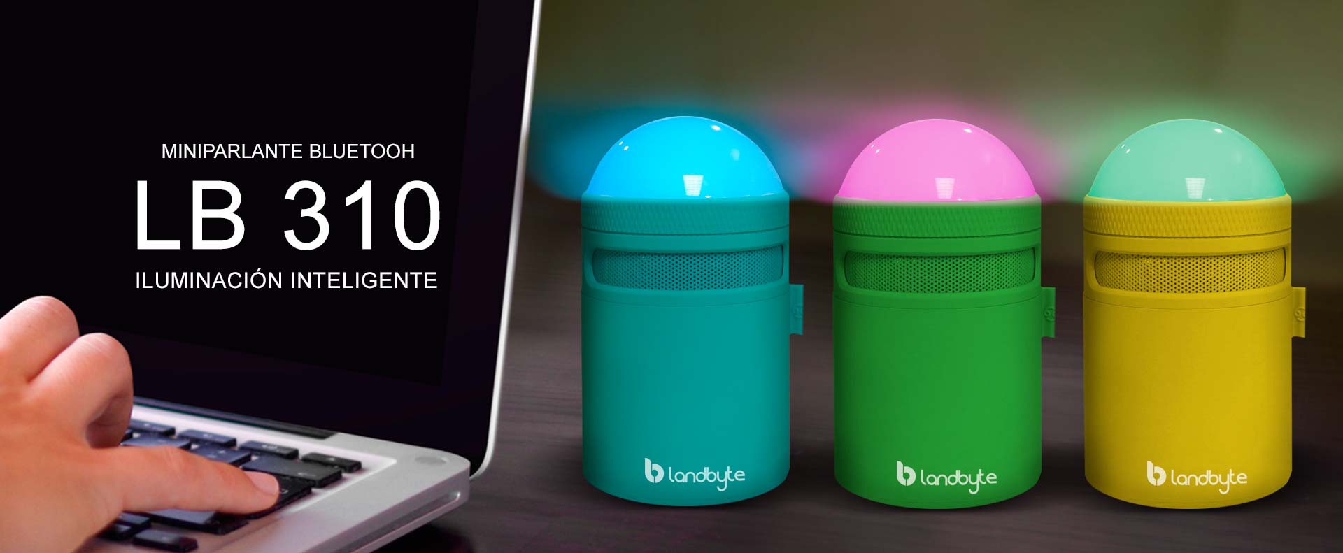 parlante con luces led inteligente inalámbrico bluetooth landbyte lb 310
